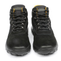 Manufacturers designer suede cow leather industrial steel toecap plate double density pu/pu injection safety shoes